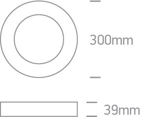 62130F / W / W fehér PLAFO LED 30W WW IP40 100-240V