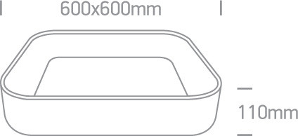 62142NA / B / W Fekete négyzet PLAFO LED 50W WW IP20 230V