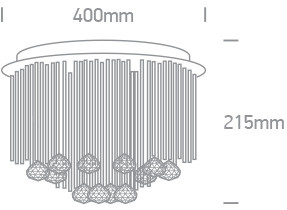 62158b mennyezeti fény 6x9W G9 100-240V