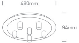 62172C / BS sárgaréz mennyezeti fény 6x12w E27 100-240V