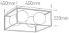62174b / bs sárgaréz mennyezeti fény 4x8w E14 100-240V