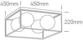 62174b / bs sárgaréz mennyezeti fény 4x8w E14 100-240V