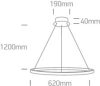 63054A / B fekete LED 20W WW IP20 230V