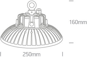 63100N / C Fekete LED SMD 100W UFO CW IP65 230V