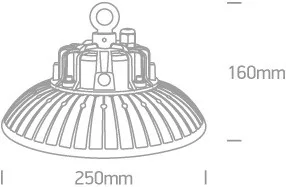 63100N / C Fekete LED SMD 100W UFO CW IP65 230V