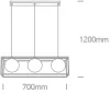 63174C / BS sárgaréz mennyezeti fény 3x8w E14 100-240V