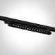 65024TH / B / W Fekete SMD LED 15x1W WW 30deg lineáris pálya fény állítható 230V