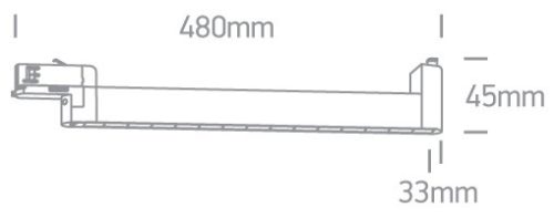 65024TH / B / W Fekete SMD LED 15x1W WW 30deg lineáris pálya fény állítható 230V