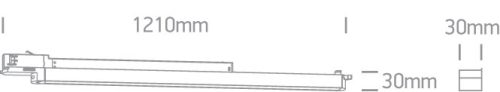 65025T / B / C Fekete LED 25W CW Lineáris Track Light 100-240V