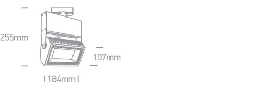 65042t / b / w Fekete LED 42W WW pálya 80DEG 230V