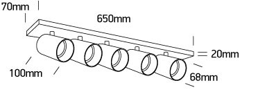 65505n / bbs csiszolt sárgaréz gu10 5x10w sötét fény