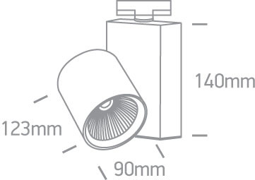 65612NT / W / C WHITE COB LED 30W CW Track Spot 230V