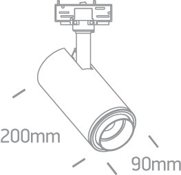 65650T / W / C fehér COB LED 30W CW Track Spot 20-60DEG állítható gerenda 230V