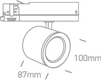 65654at / b / c fekete LED 20W CW pálya folt 230V
