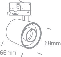65656at / b / w Fekete LED 6W pálya helyszín WW IP20 230V sötét fény