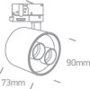 65656BT / B / W Fekete LED 12W Track Spot WW IP20 230V sötét fény