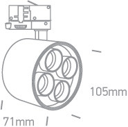 65656CT / B / W Fekete LED 24W Track Spot WW IP20 230V sötét fény