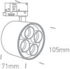 65656CT / W / W fehér LED 24W pálya helyszín WW IP20 230V sötét fény
