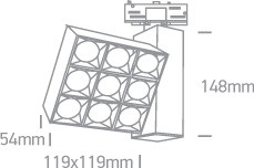 65906BT / B / W Fekete Track Light 30w WW IP20 230V
