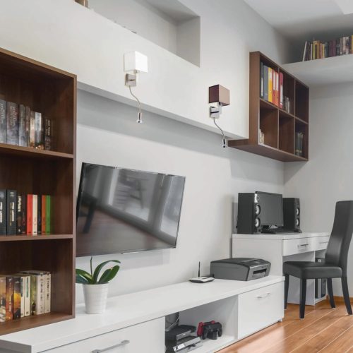 Klausen Cocktail fali lámpa, LED 4W + 1 x E27, fehér búrával