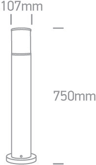 67102 / B fekete pólus 75cm e27 20w
