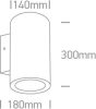 67138L / AN / C antracit COB LED 2x20W CW IP65 230V