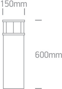 67236a / al alumínium 60cm E27 15W IP54