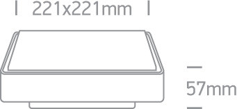 67282N / g / w szürke LED PLAFO 16W WW IP65 230V