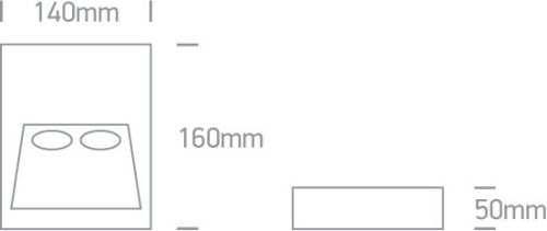 67304 / g / w szürke IP54 LED 2x1W WW 100-240V
