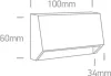 67386A / w / w fehér LED fali fény 1,5w ww sötét fény IP65 230V