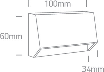 67386A / w / w fehér LED fali fény 1,5w ww sötét fény IP65 230V