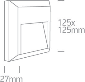 67388b / w fehér LED fali fény 2w ww sötét fény IP65 230V