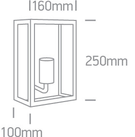 67406 / B Fekete Fal Light 40W E27 IP43
