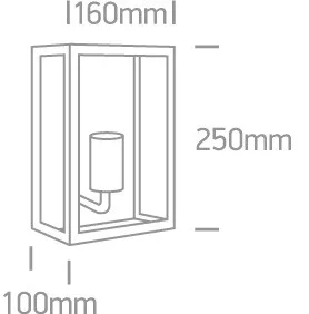 67406 / B Fekete Fal Light 40W E27 IP43
