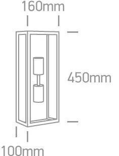 67406b / b fekete fali fény 40W 2xE27 ip43