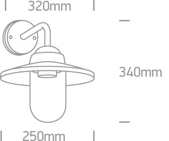 67408 / B Black Wall Bracket 40w E27 IP44