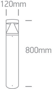 67410 / AN / C antracit LED BOLLARD 80CM 12W CW IP65 230V