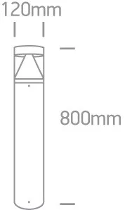 67410 / AN / W Antracit LED Bollard 80cm 12w ww IP65 230V
