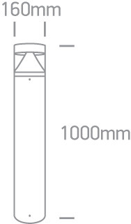 67410A / AN / C antracit LED Bollard 100cm 20W CW IP65 230V