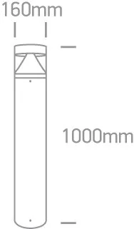67410A / AN / C antracit LED Bollard 100cm 20W CW IP65 230V