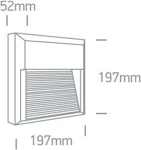 67430A / w / w fehér LED fali fény 8w ww sötét fény IP65 230V