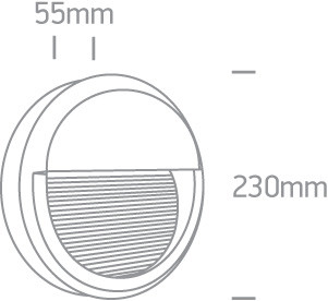 67430b / an / w antracit LED fali fény 8w ww sötét fény IP65 230V