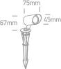67456 / B / W Fekete COB LED 3W WW 36DEG IP67 Spike 350mA