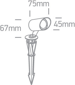 67456 / B / W Fekete COB LED 3W WW 36DEG IP67 Spike 350mA