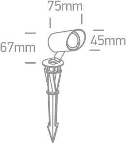 67456 / B / W Fekete COB LED 3W WW 36DEG IP67 Spike 350mA