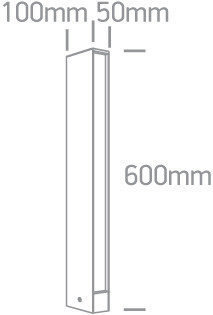 67460A / A / W Antracit LED LED BOLLARD 60CM 8W WW IP54 100-240V