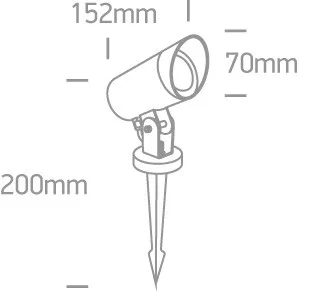 67464g / b fekete kert spot gu10 10w ip65 tüske