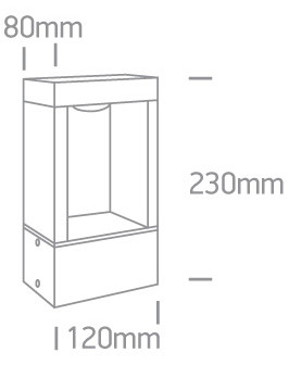 67470 / B / W Fekete LED Bollard 23cm 10W WW IP65 100-240V