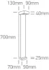 67508 / AN / C antracit LED BOLLARD 70CM 6W CW IP65 230V