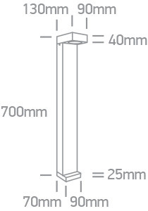 67508 / AN / C antracit LED BOLLARD 70CM 6W CW IP65 230V